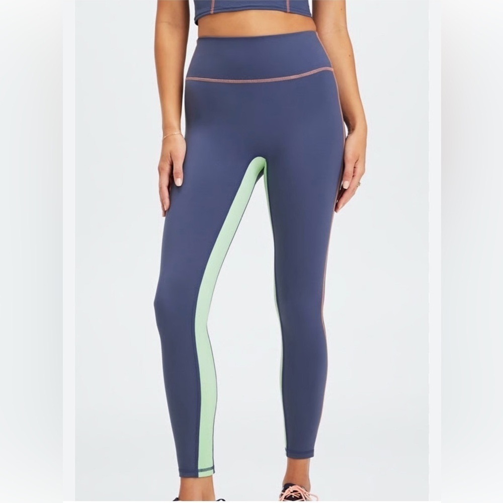 NWT XL Fabletics Motion365 High-Waisted 7/8 Leggings Purple Pastel Pink Green - Picture 1 of 9